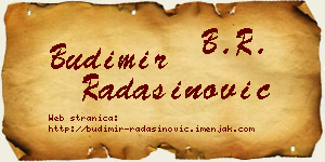 Budimir Radašinović vizit kartica